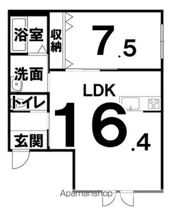 西8北4 B棟【1階】の間取り